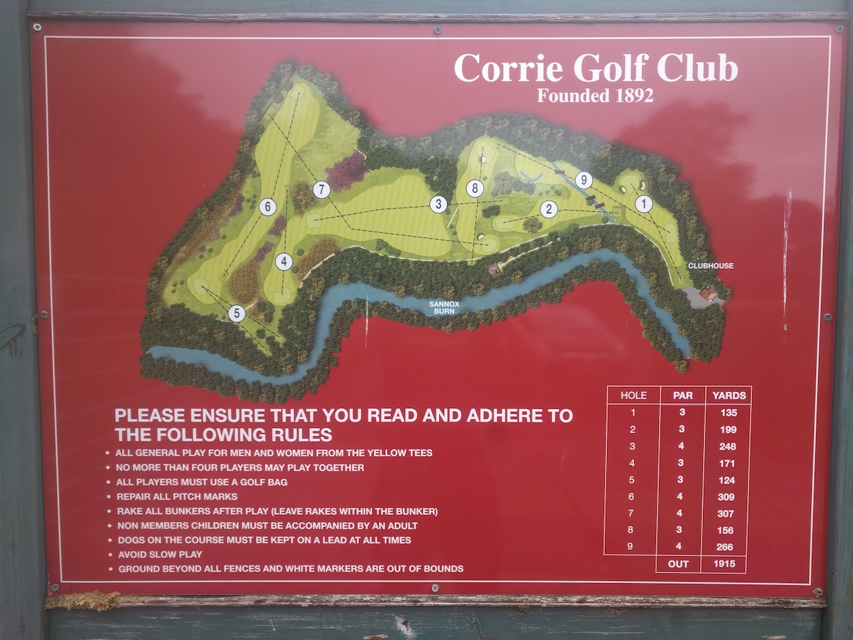corrie golf course hole course map